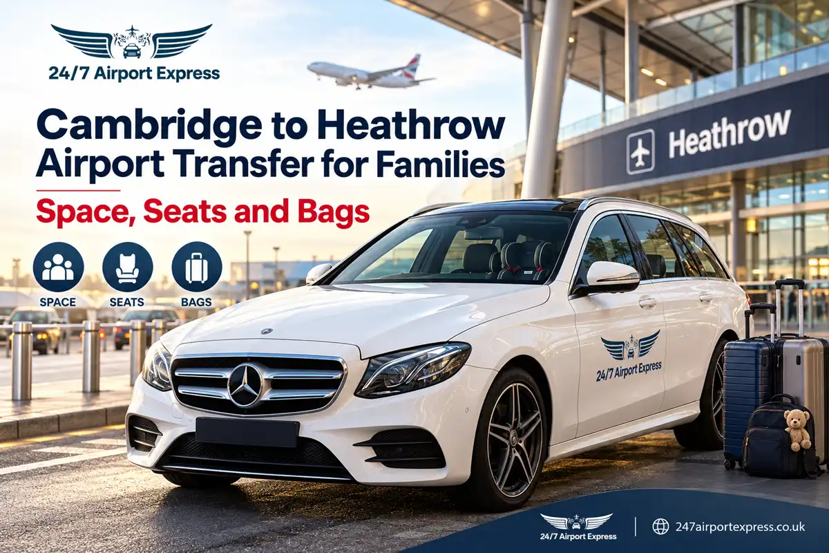 Cambridge to Heathrow Airport Transfer for Families: Space, Seats and Bags